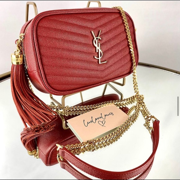 Louis Vuitton Handbags - YSL red Lou Mini Leather Crossbody Bag